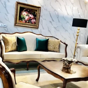 Classical Look Solid Wood Handcrafted Sofa Set and Table