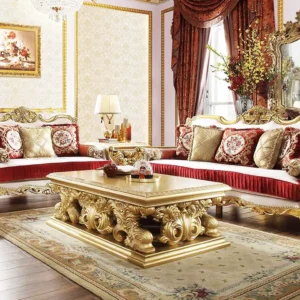 Heavy Carving Luxury Phoenix Sofa Set and Table