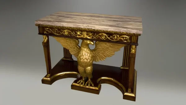 Luxury Antique Curve Eagle Motif Side Table - Image 3