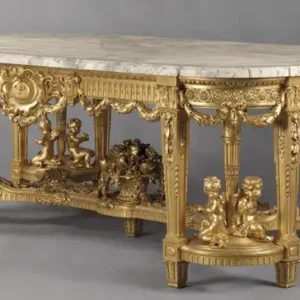 Luxury Solid Teak Wood Hand Carving Louis Style Center Table