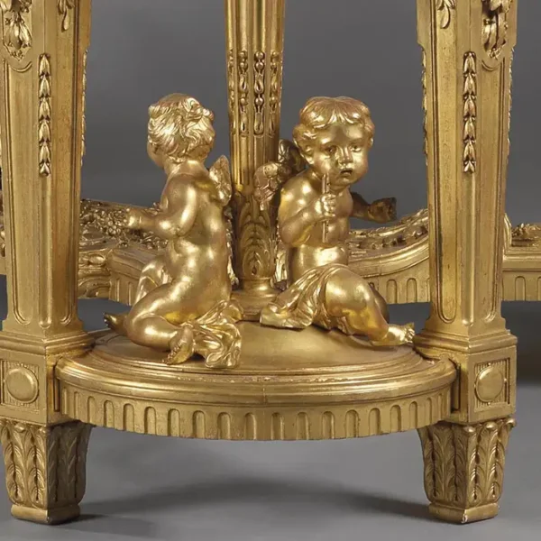 Luxury Solid Teak Wood Hand Carving Louis Style Center Table - Image 3