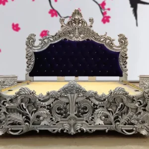 Elegant Modern Designer Silver Bed Set