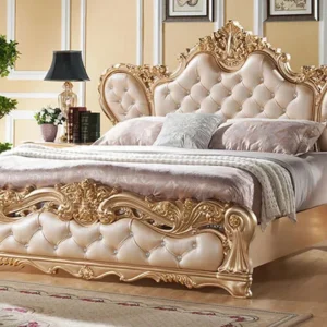 Antique Style Hand Carved Wooden Bed